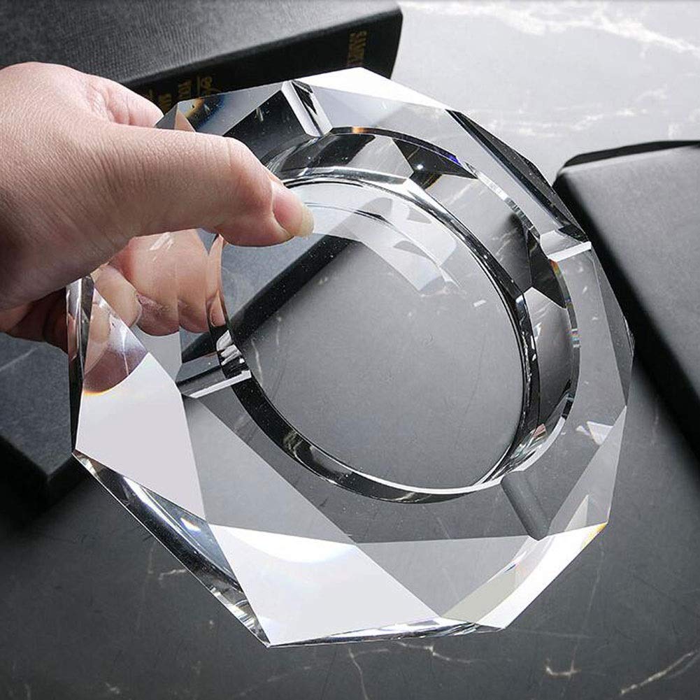 Posacenere per sigari in cristallo, design ottagonale resistente, accessorio creativo per fumare sigarette, elegante e funzionale, per uso domestico o ufficio