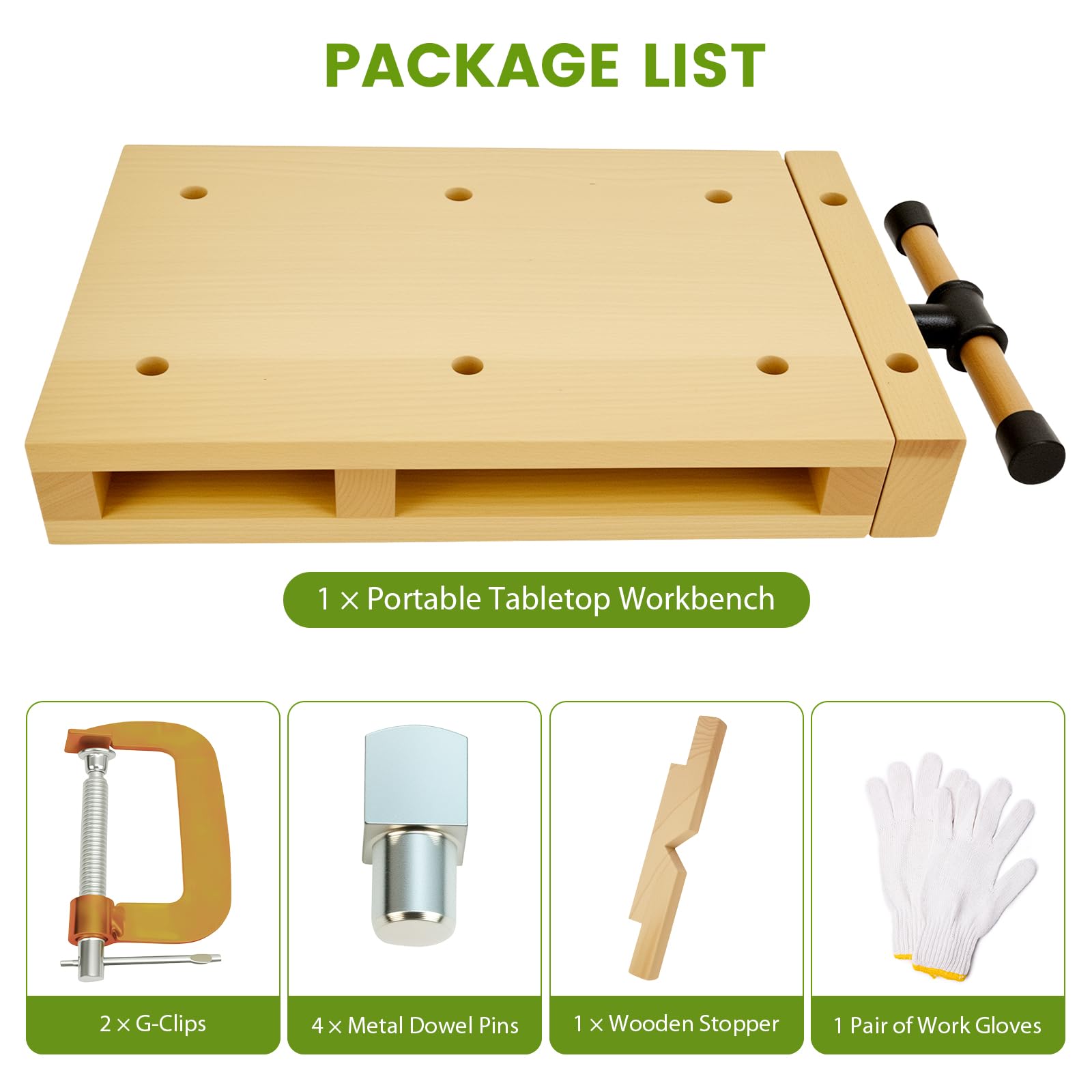 Tragbare Hobelbank Mobile Werkbank Kleine mit schraubstock Holz, Werkbank Klappbar Tragbar spanntisch Holzwerkbank Geeignet zum Schnitzen, Schneiden, Klemmen, Hobeln (46,5 × 28 × 7 cm)