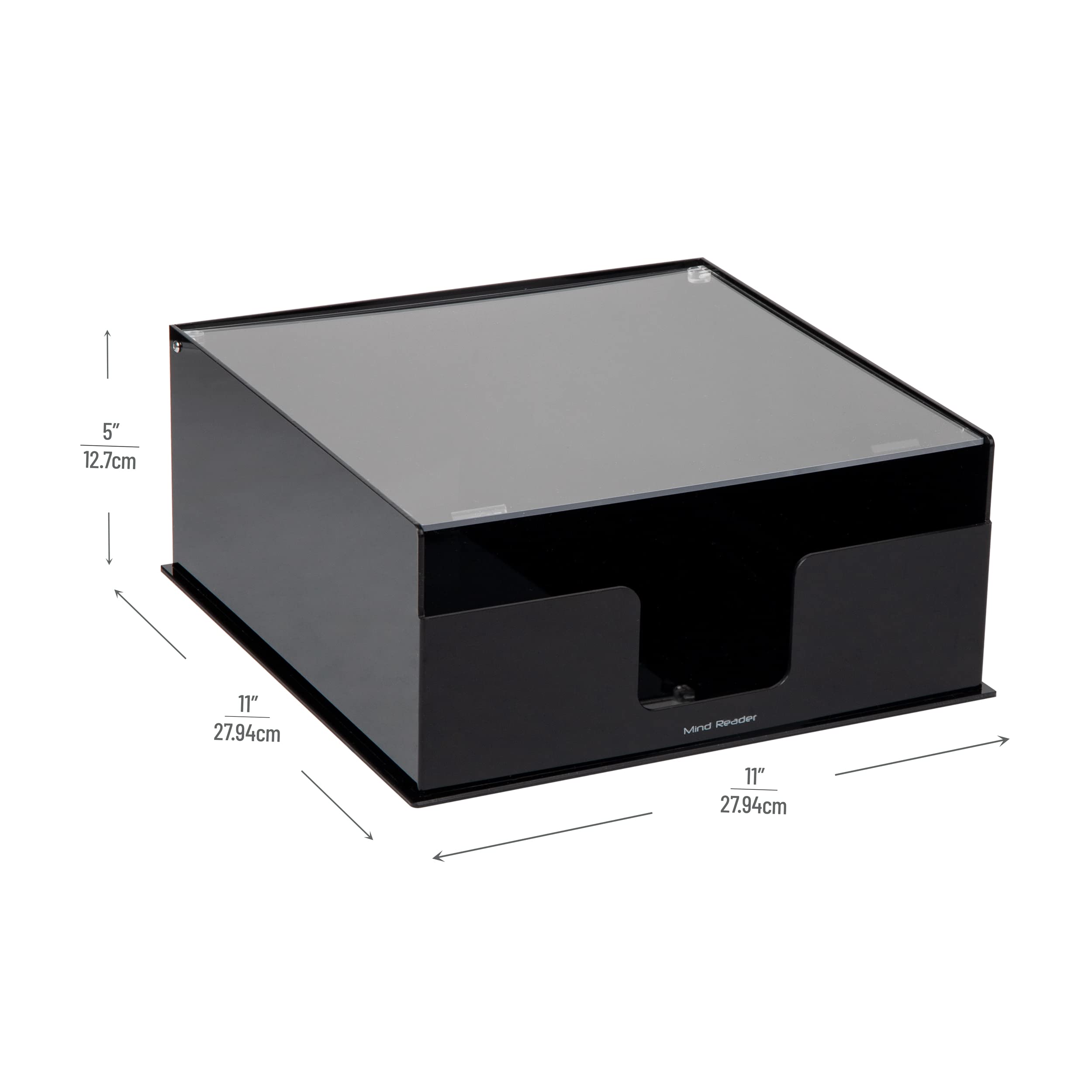 Mind Reader Dispenser per piatti coperti, breakroom, servizi, nero, supporto