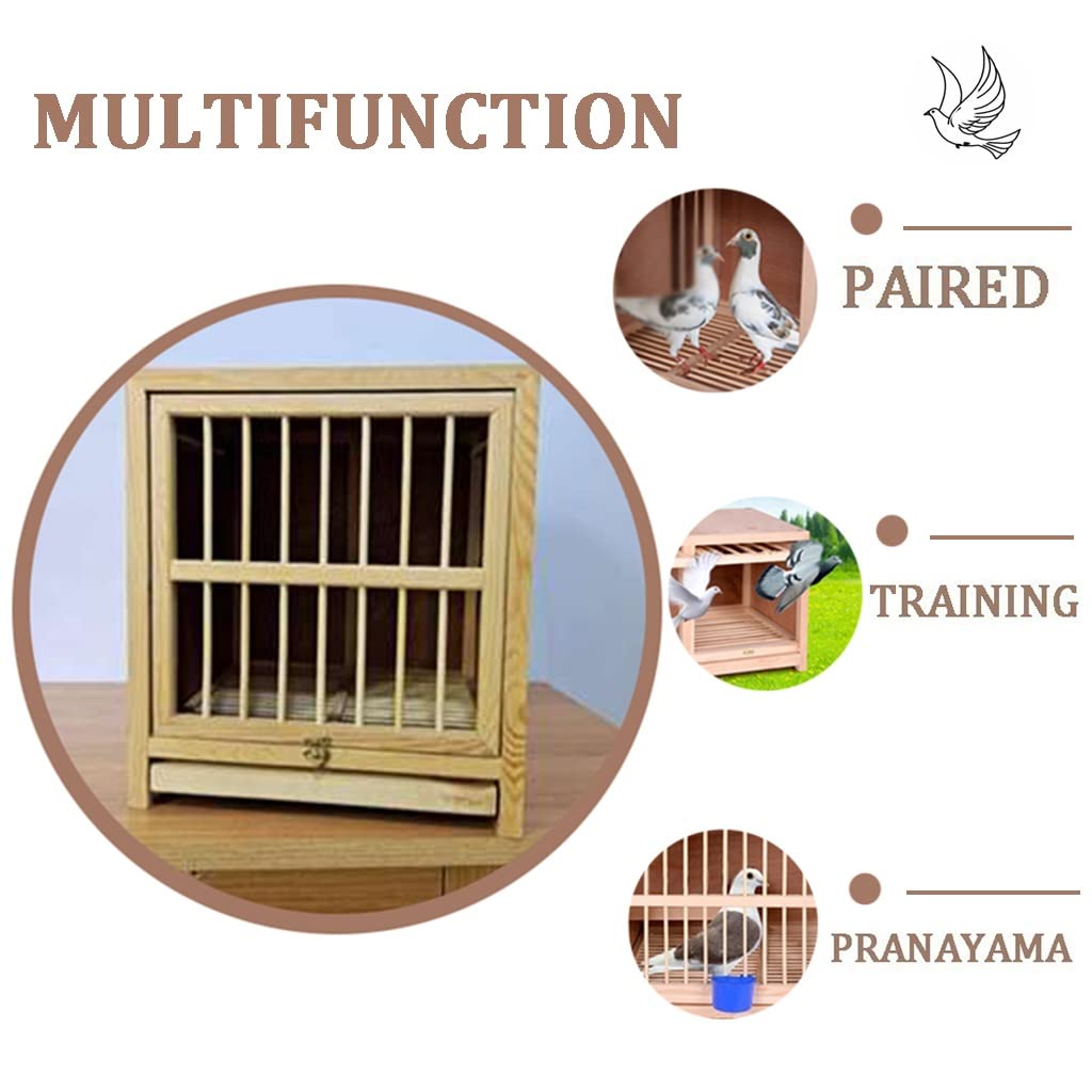 Jaula de palomas de madera maciza con bandeja extraíble para estiércol, fácil de instalar para palomas de carreras y portadoras