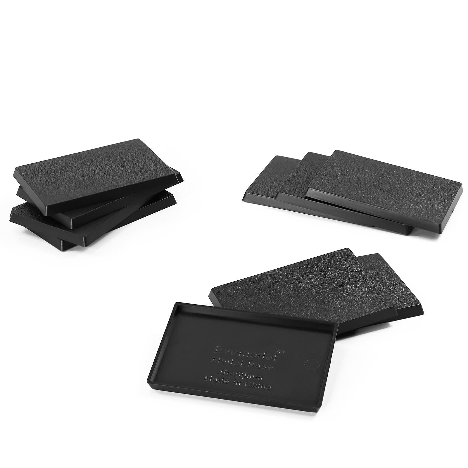 Evemodel Rectangular base model base made of plastic for figures or miniatures for war games table decoration (10pcs 40*60mm)