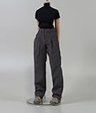 1/6 Scale Female Clothes, Commuter Daily Wear Casual Outfits for 12-inches Female Action Figure Body Doll, Short / Long Sleeves Tops & Wide-leg / Cuffed Trousers Clothing (deep-grey wide-leg trousers)