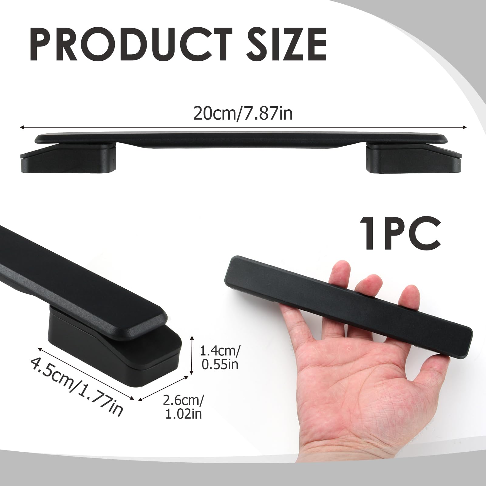 Zeaying Maniglia di Ricambio per Valigia 225mm Nero, Manico per