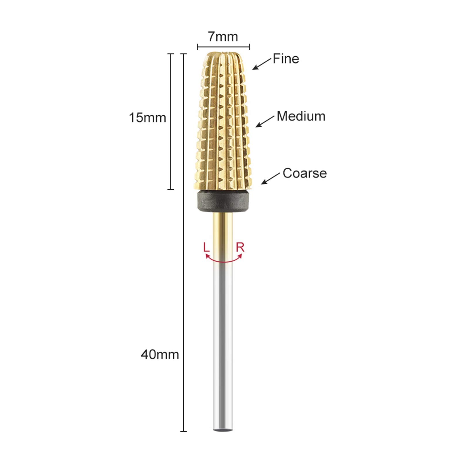 Nagelbohrer-Set, professionelle Bohrer for Nägel, 5-in-1-Fräser, konisches Nagelbohrer-Set for sauberes Gel-Nagelfeile-Zubehör(R715brs M)