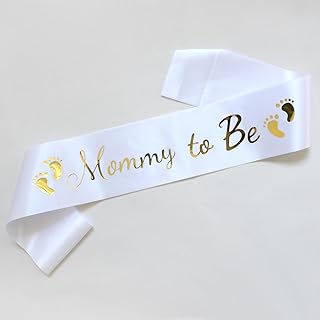 Mommy To Be White Satin Sash - Baby Shower Sash Decorations, Gender Reve...