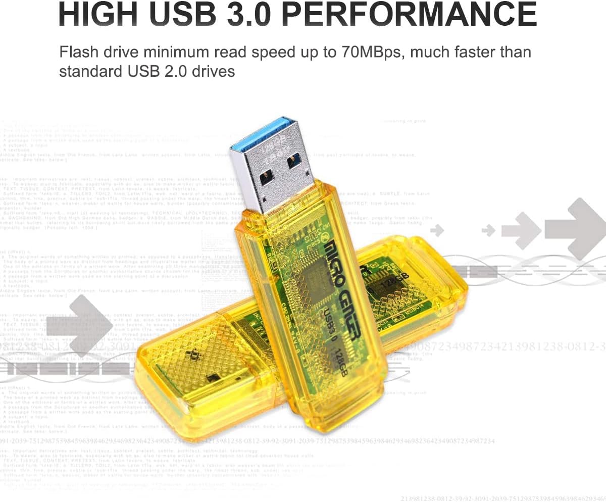 INLAND Micro Center SuperSpeed 2 Pack 128GB USB 3.0 Flash Drive Gum Size Memory Stick Thumb Drive Data Storage Jump Drive (128G-2 Pack)