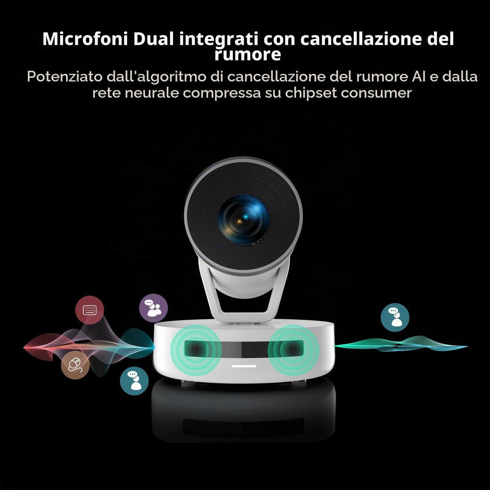 Nuroum V403 PTZ Webcam, Doppio Microfono Zoom ottico 5X/Autofocus, 1080P FHD Telecamera per videoconferenze con controllo remoto/grandangolo di 122°, per Live-Streaming/Skype