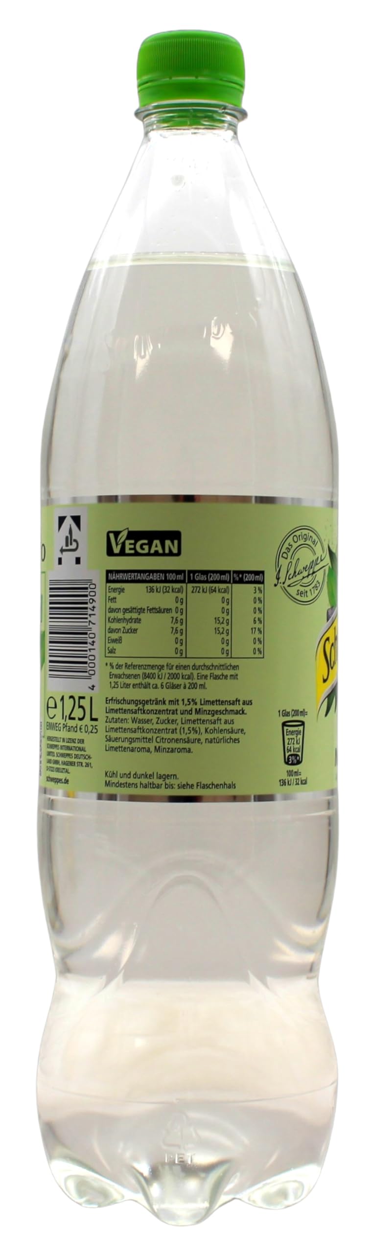 Schweppes Virgin Mojito alkoholfrei, 18er Pack (18 x 1.25 l) EINWEG