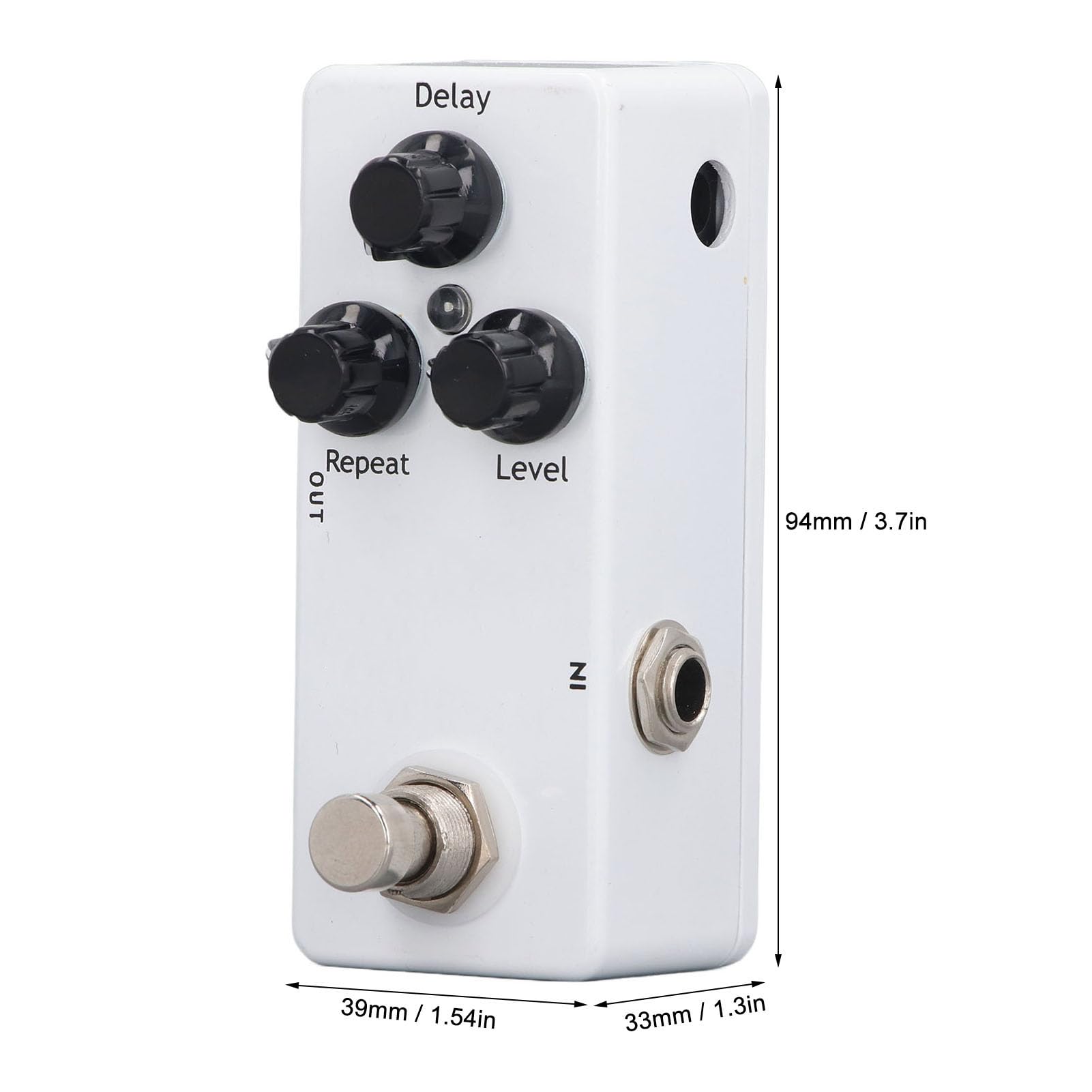 Pedał gitarowy SustVita Delay Effects ze wskaźnikiem stanu LED, szerokie ustawienia regulacji, 3 pokrętła opóźnienia/powtórzenia/poziomu, DC 9 V dla pedału gitary elektrycznej