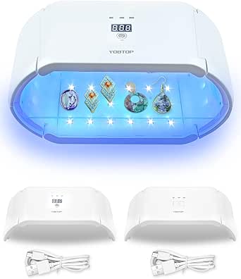 YOBTOP【最新2024】UVライト 2in1 - 両面照射、360度光源・48W、長時間