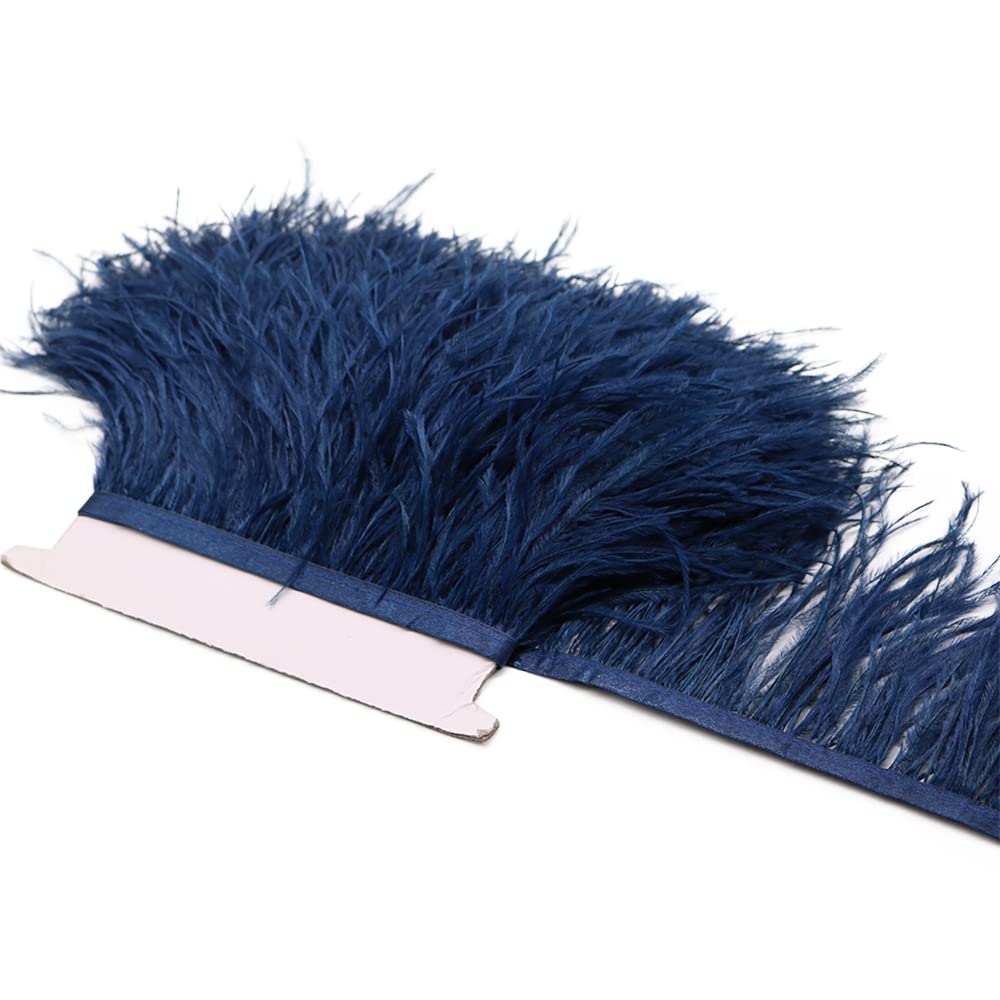 Garniture ruban plumes d'autruche blanc 10m accessoire couture franges robe