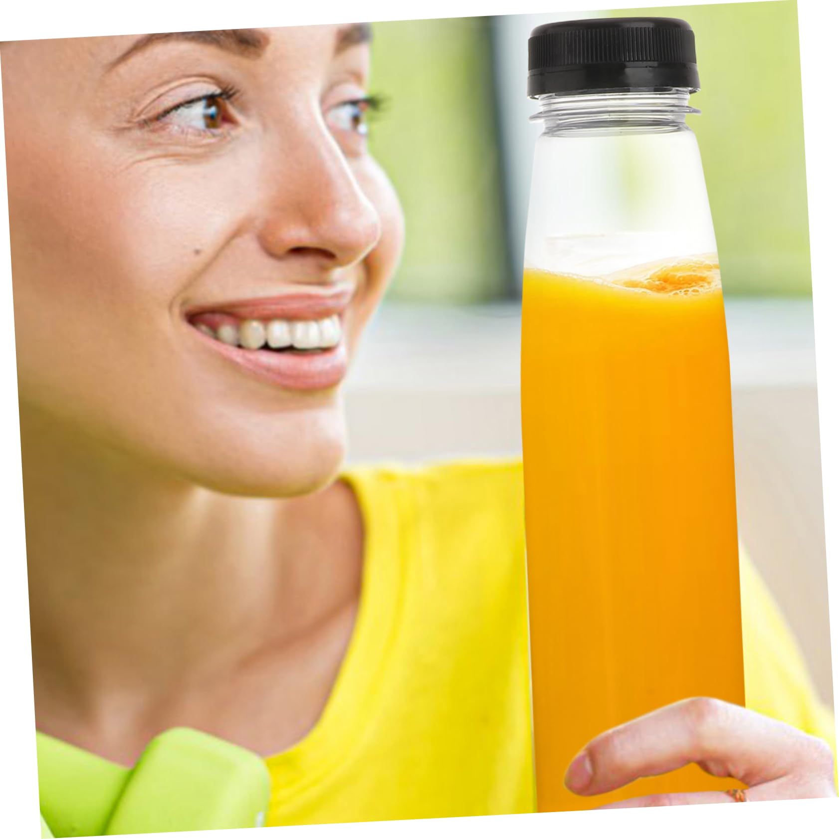 Unomor 330ml Pet Plastic Bottles Storage Jars Lids Leakproof - for Juice Water Storage