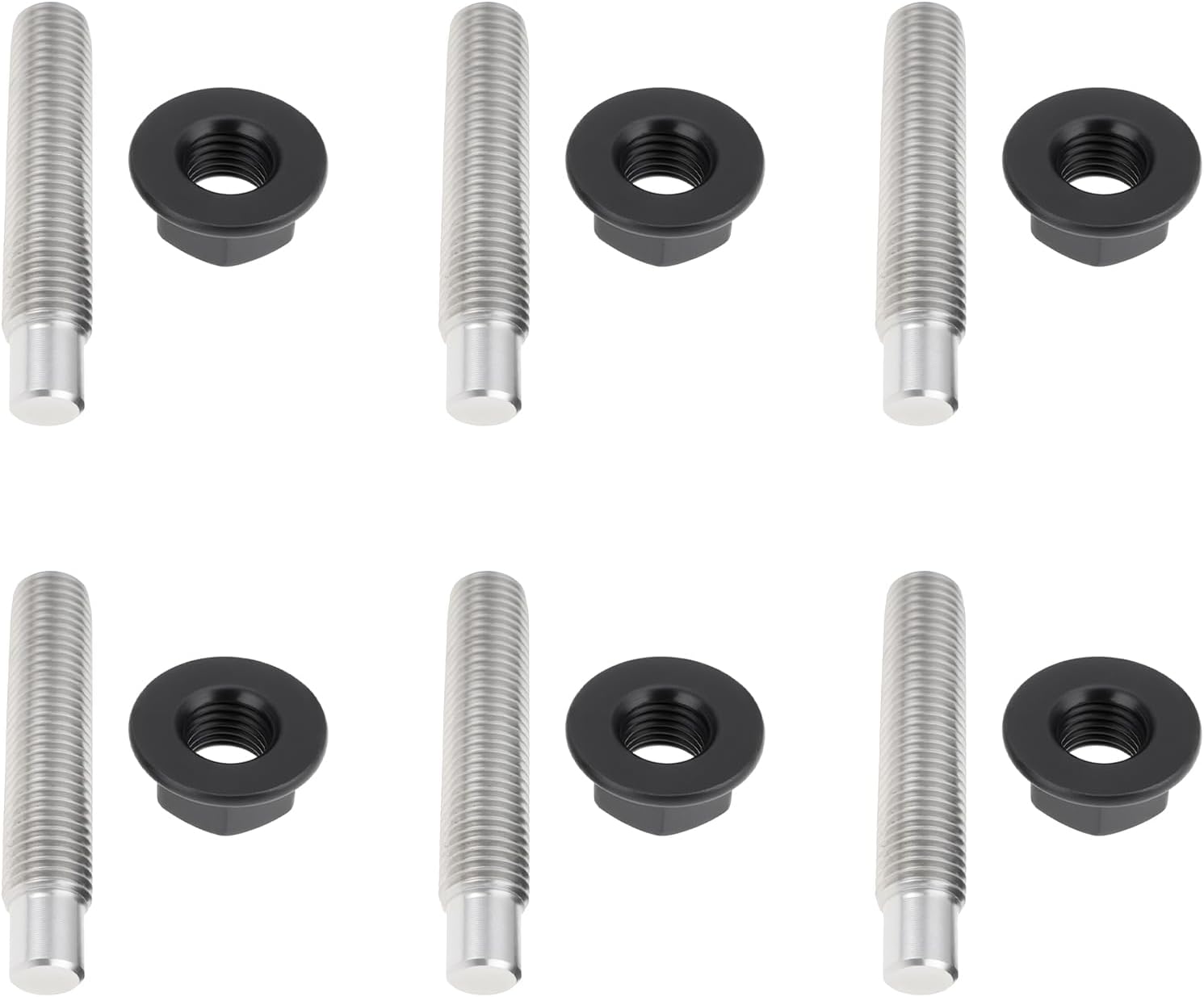 6pcs M10x1.25 Car Exhaust Manifold Stud and Nuts Replace OEM 800910550 902370029 Compatible with Subaru WRX