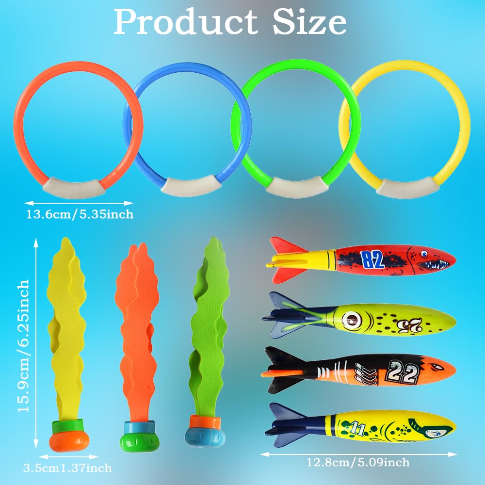 4 Anneaux De Plongée Piscine Enfant - Cerceaux Jouets Couleurs Pour Entraînement Aquatique Et Natation
