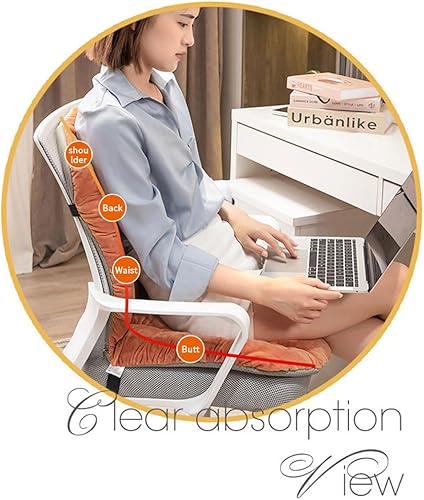 Miniatura 5 de Cojín antideslizante para silla de escritorio, cojín para silla de oficina, cojín de asiento de dormitorio con respaldo alto, almohadilla de asiento