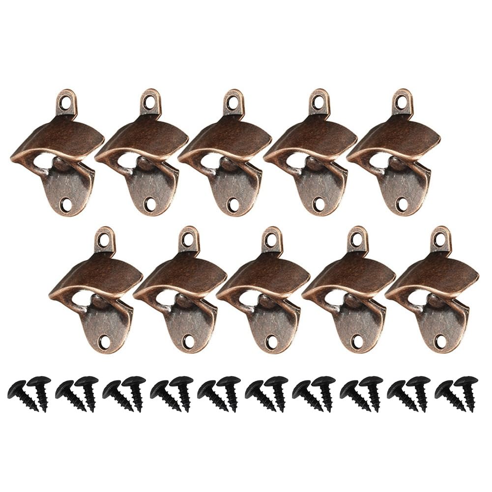 CTRLZS 10PCS Wall Mounted Vintage Heavy Duty Beer Bottle Opener Soda Wine for Kitchen Party