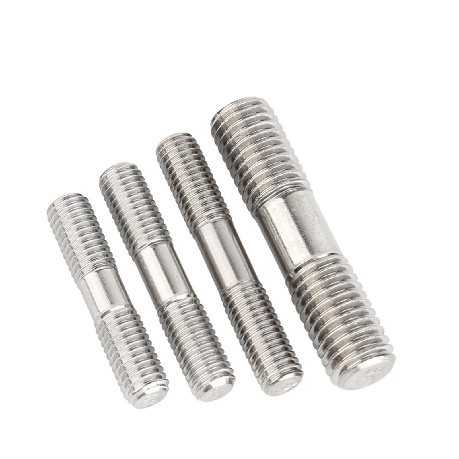 Mswgjyrq 55Mm 10Pcs Steel Material Length 16Mm-200Mm Stainless Steel 304 Double End Thread Rod Stud M2 .5 M3 M4 M5 M6(,M2.5)