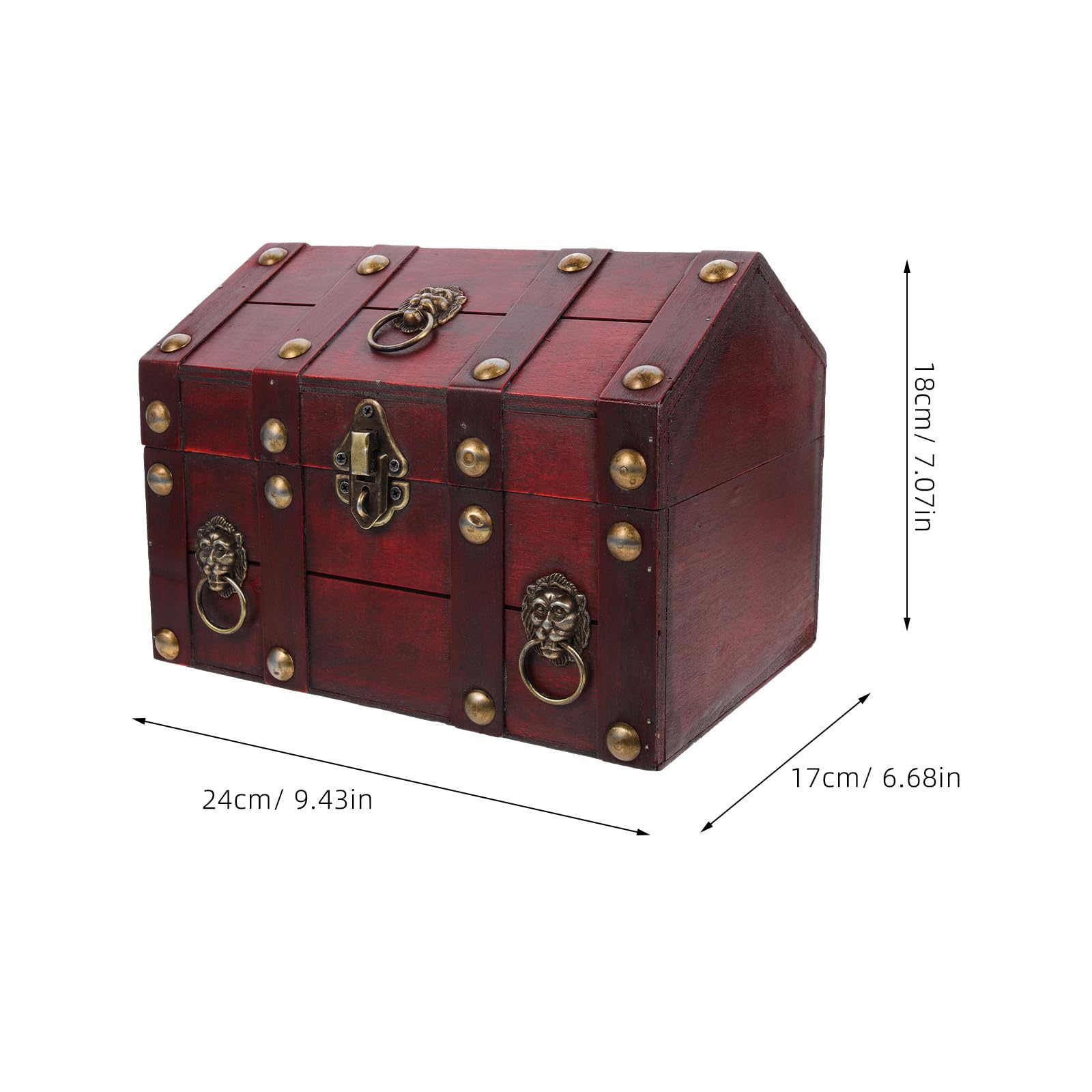 Vintage Sichere und Leichte Holztruhe Schmuckaufbewahrungsbox mit Deckel als Schatzkiste und Desktop Dekoration