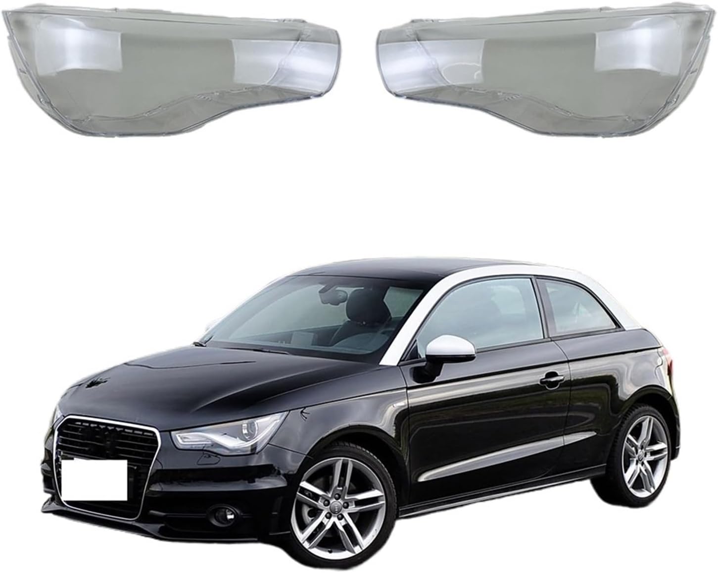 Compatible for Audi A1 2011 2012 2013 2014 Front Headlamp Cover Headlight Lens Transparent Shell Plexiglass Replace Original Lampshade(A Pair)