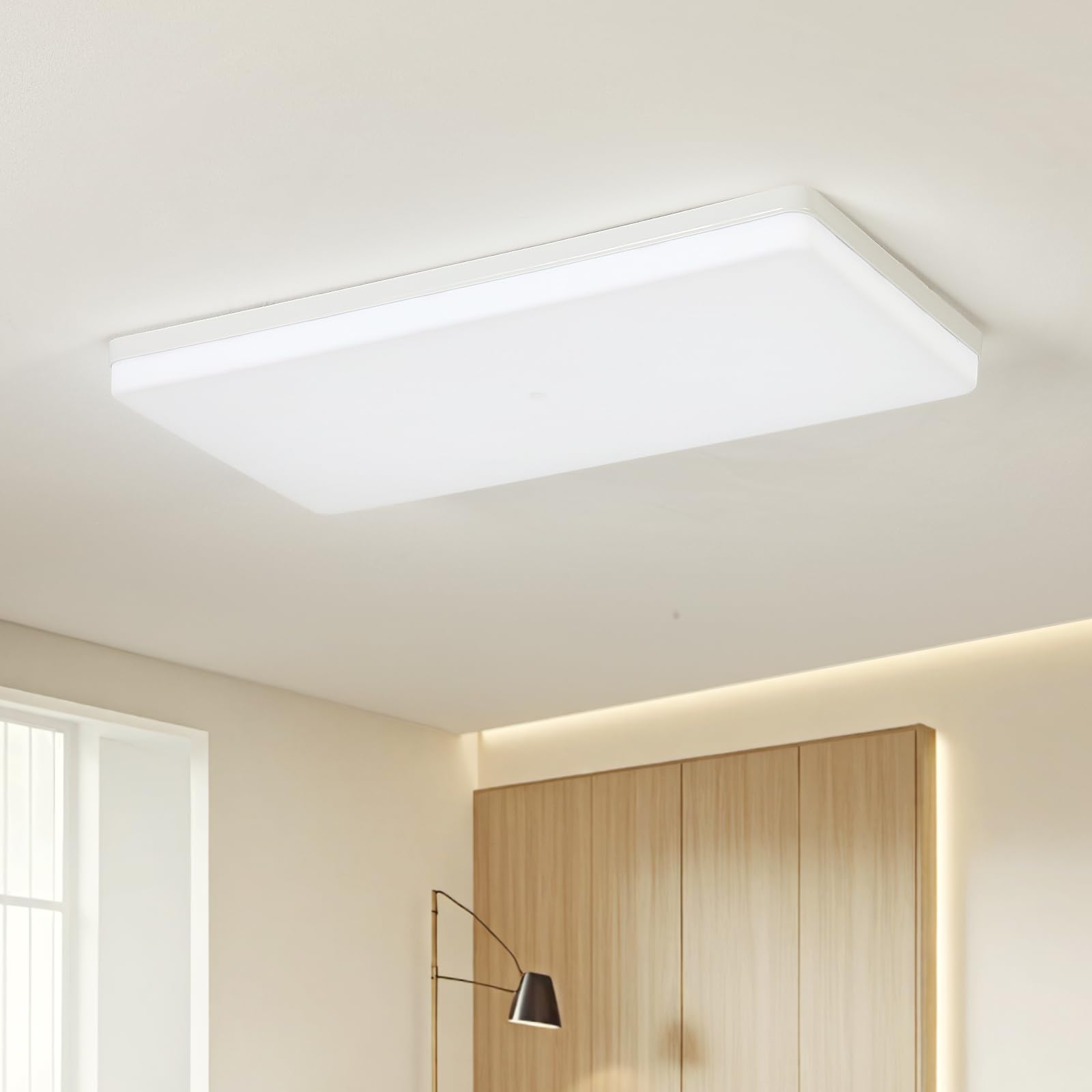 EASY EAGLE LED Ceiling Light 60 W, 6800 LM 4000 K Netrual White LED Ceiling Lamp 50x25CM, Waterproof Flush Lighting Fixture for Office Kitchen Hallway Living Room Bedroom
