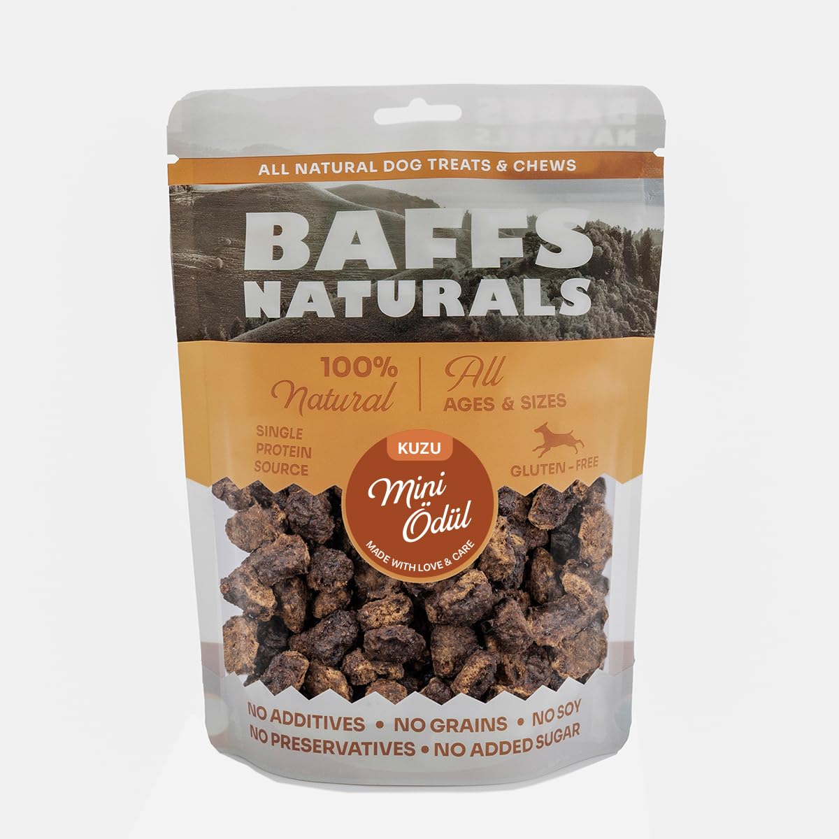 Baffs Naturals Kuzu Mini Ödül 100% Doğal Köpek Ödül Maması 100 gr (100 Gr x 1 Adet)
