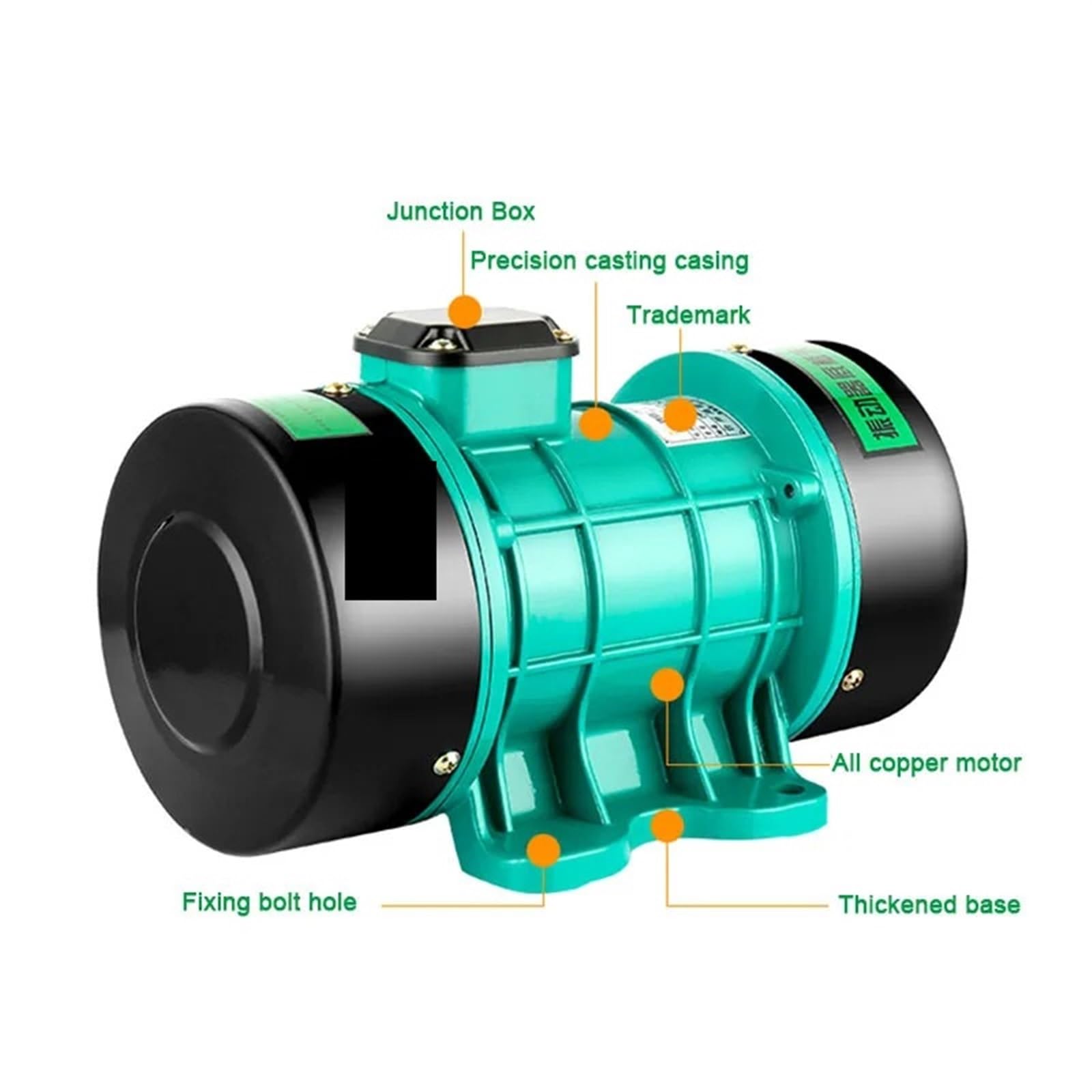 250W/370W/550W Angebauter Plattenrüttler Einphasiger 3-Phasen-Vibrationsmotor for Zementbeton