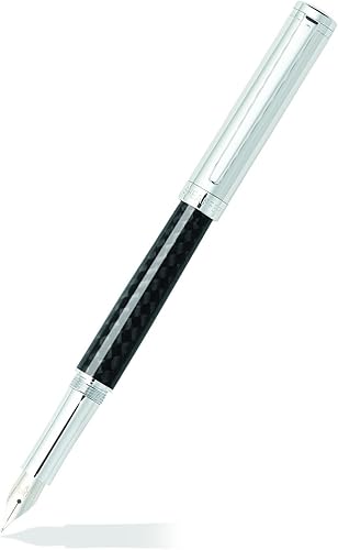 Miniatura 2 de Sheaffer Pluma estilográfica de fibra de carbono de intensidad con tapa cromada, borde y punta media