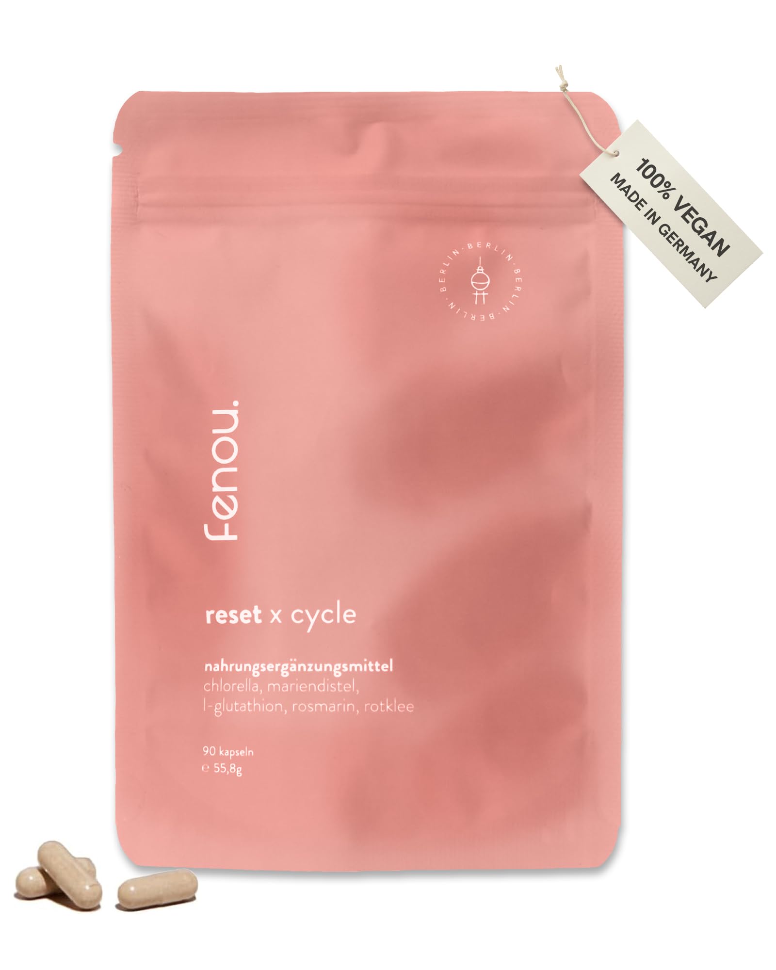 fenou reset x cycle - Nahrungsergänzungsmittel für Frauen - Pflanzliches Supplement - Nährstoffe bei der Absetzung hormoneller Verhütung - 90 Kapseln