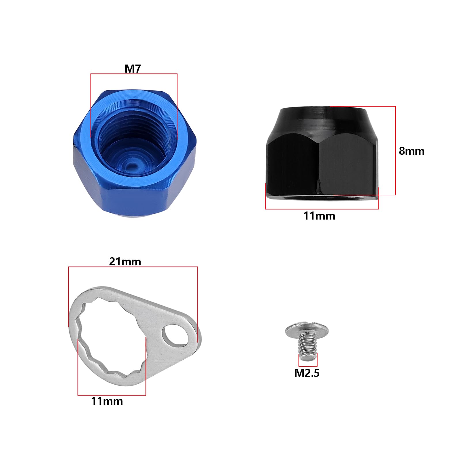 2 Vis Et écrous pour Moulinet de Pêche M7 en Métal pour Poignée de Moulinet de Pêche écrous de Manivelle Plaque de Verrouillage Accessoires de Pêche DIY pour Main Gauche Et Droite