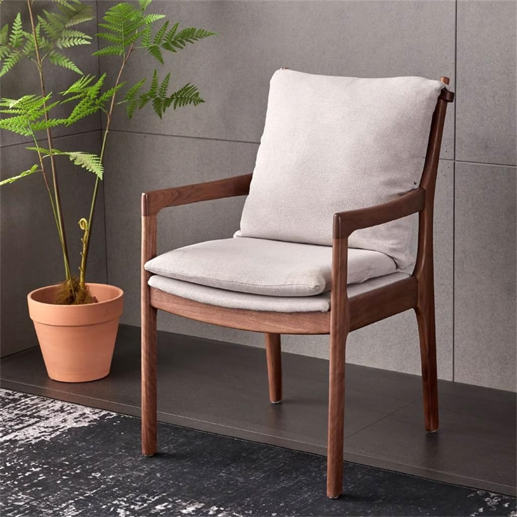 Solid Wood Dining Chair Backrest Armchair Sedentary Study Wooden Desk