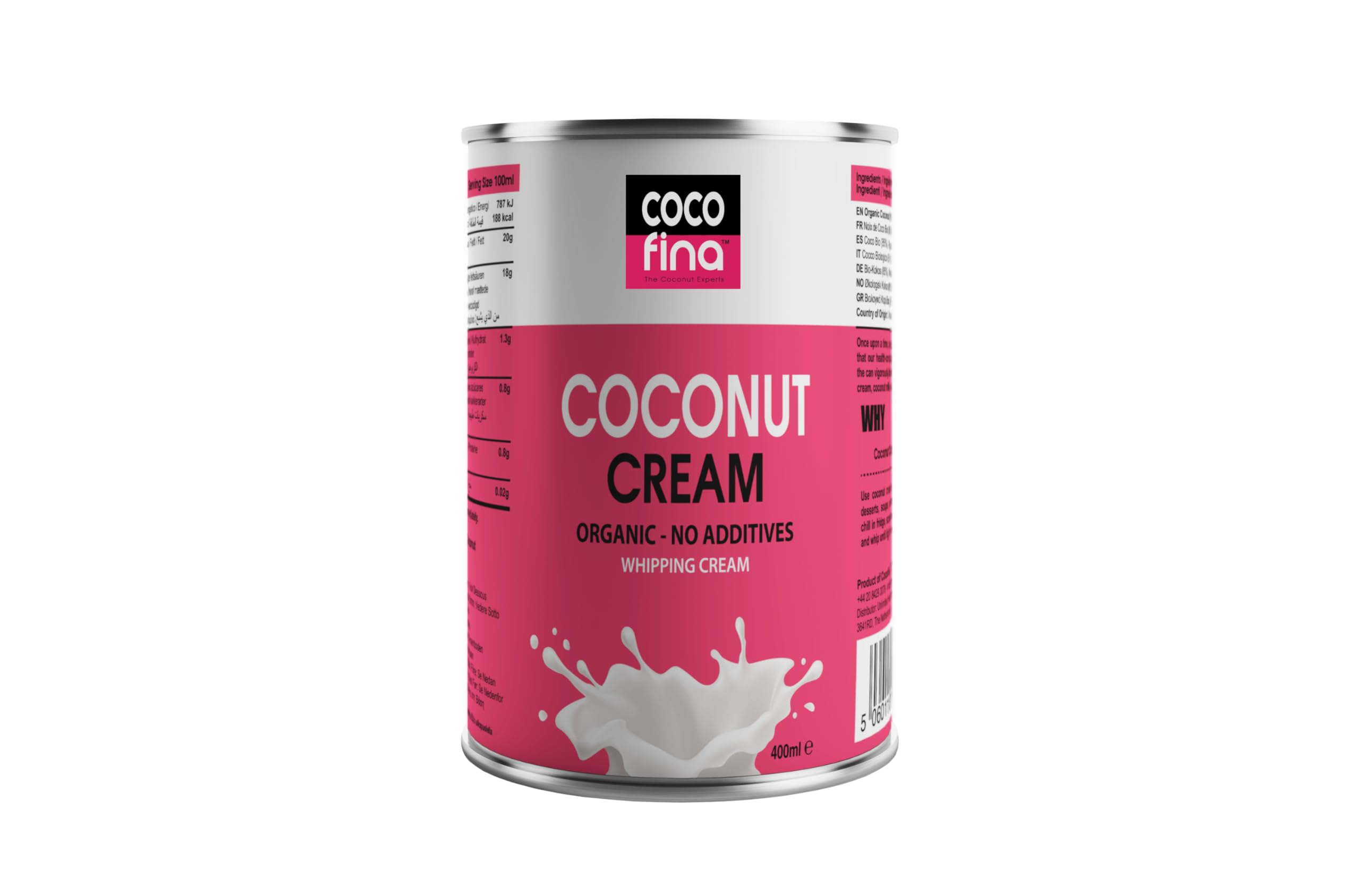 Cocofina Organiczny krem kokosowy - 400 ml opakowanie 6 sztuk