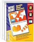 Protecteurs de feuille transparent, 8,5x11 pouce pour 3 Binder à anneaux, manches de feuilles en plastique, protecteur de papier de chargement supérieur avec trous renforcés, coffre-fort d'archivage pour documents et photos