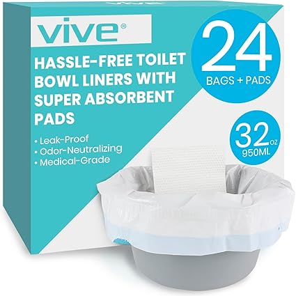 Amazon.com: Vive Toilet Bowl Liners - 24 Count– Leak Resistant ...