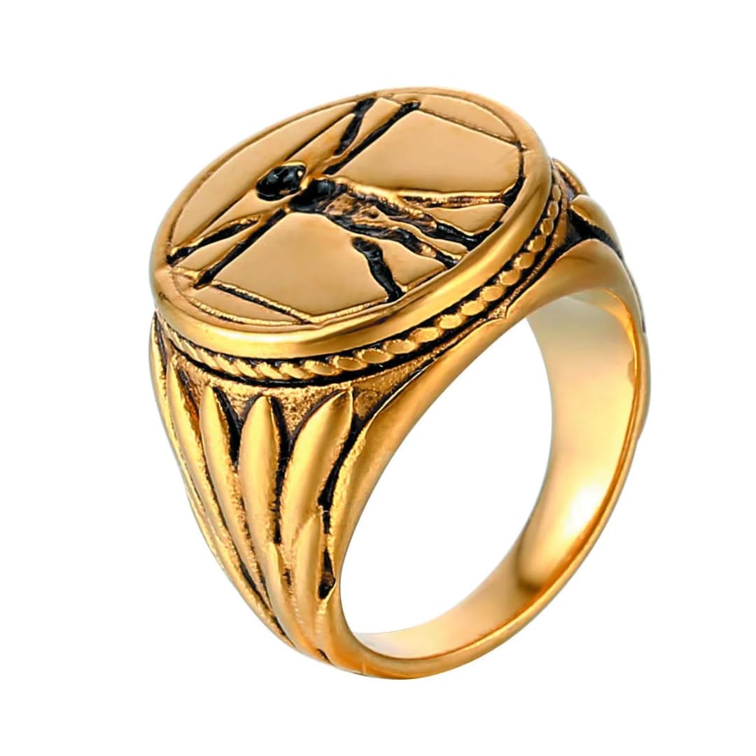 DVRKAnillos Hombre Oro y Plata con base de Acero Inoxidable 316L