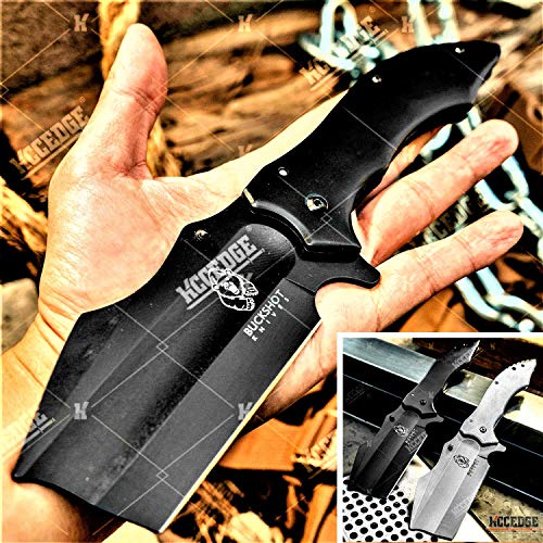 KCCEDGE BEST CUTLERY SOURCE Pocket Knife Camping Accessories Camping Gear Survival Kit Survival Gear Razor Sharp Safety Knife Cleaver Tactical Knife 77008 (Black)