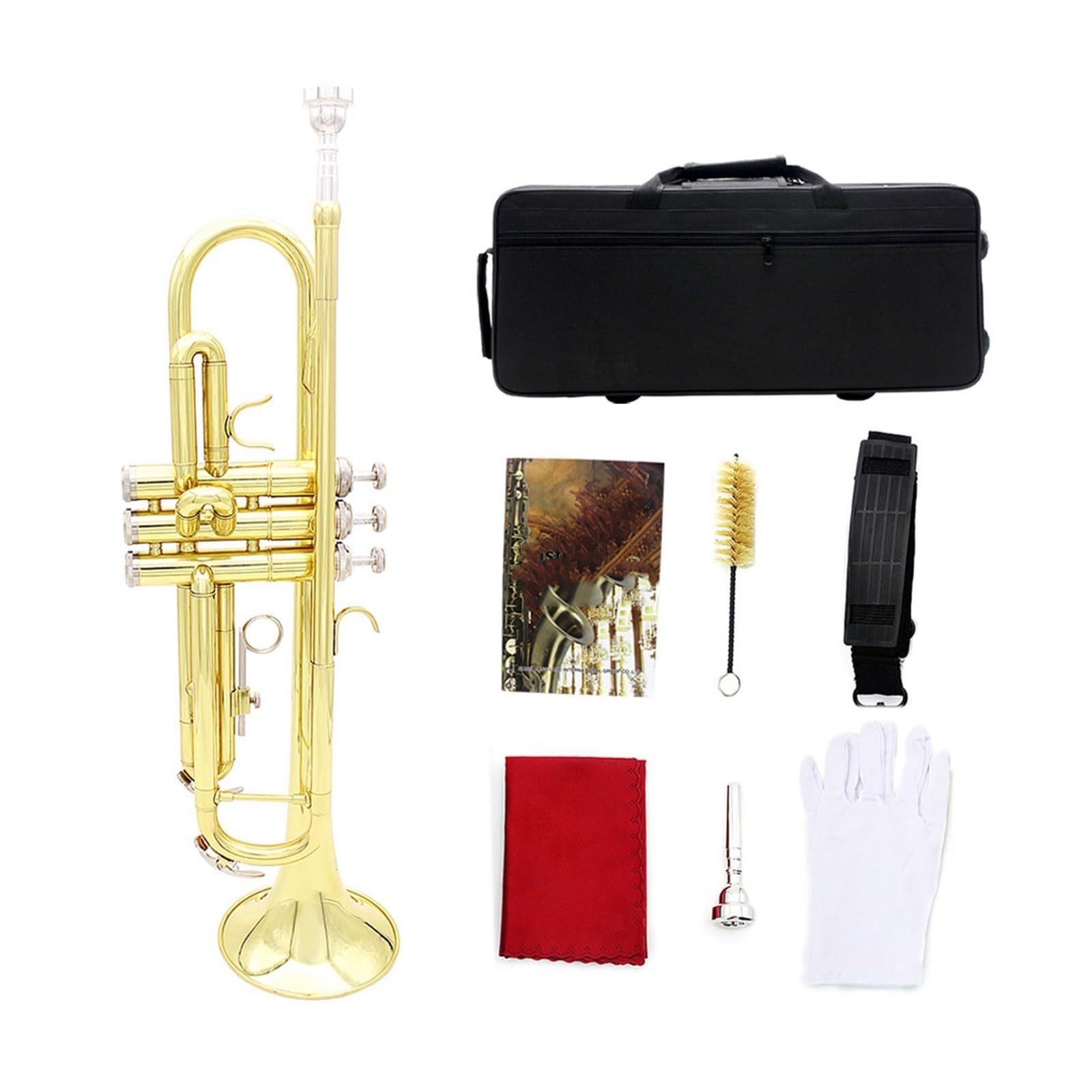 trąbka instrument Trąbka z klawiszem B, korpus mosiężny, student, początkujący, profesjonalista grający na trąbce na instrumencie dętym blaszanym