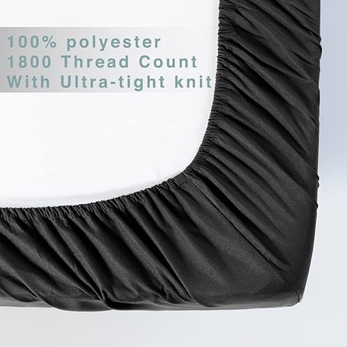 Miniatura 6 de LBRO2M Juego de sábanas de 100% algodón egipcio de 1000 hilos, tamaño King, 4 piezas, bolsillo profundo de 16 pulgadas, ropa de cama súper suave,