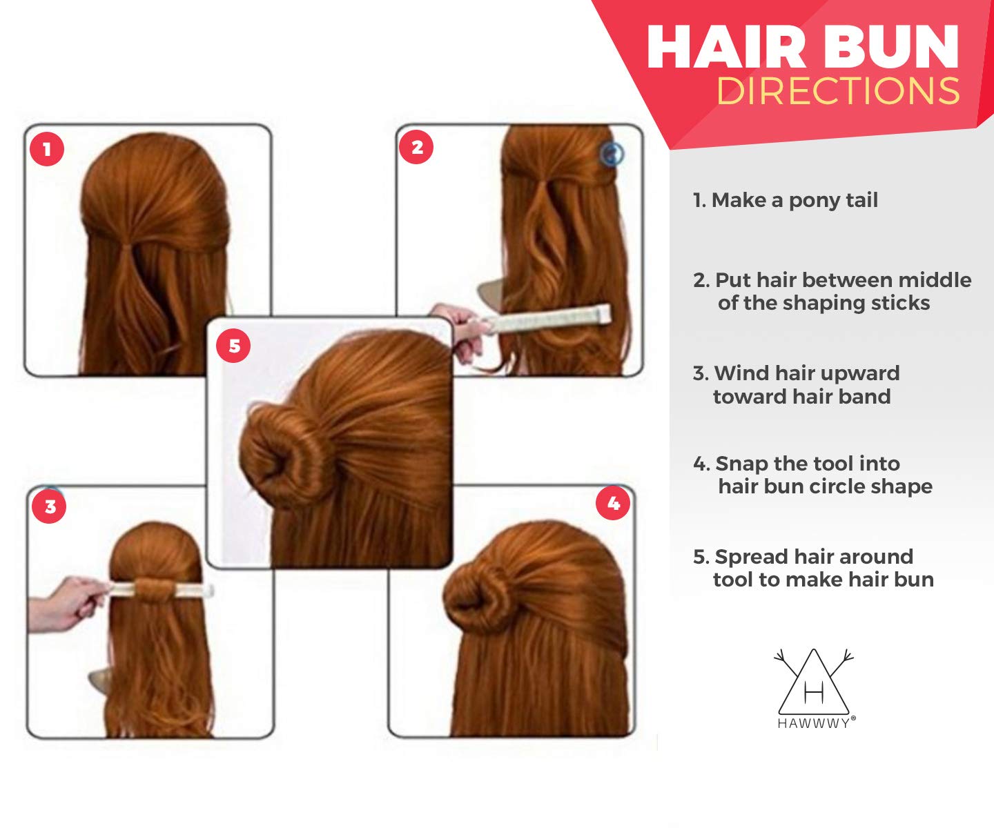 Buy Hawwwy 3Piece Hair Bun Maker, Easy Fast SnapandRoll Bun Hair