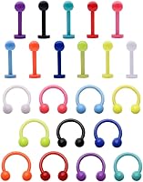 Vista 1 de D.Bella Pendiente de cartílago transparente de 16G acrílico Bioflex Helix Rook Daith Tragus Retainer Lip Rings Nariz Ceja Labret Ear Studs