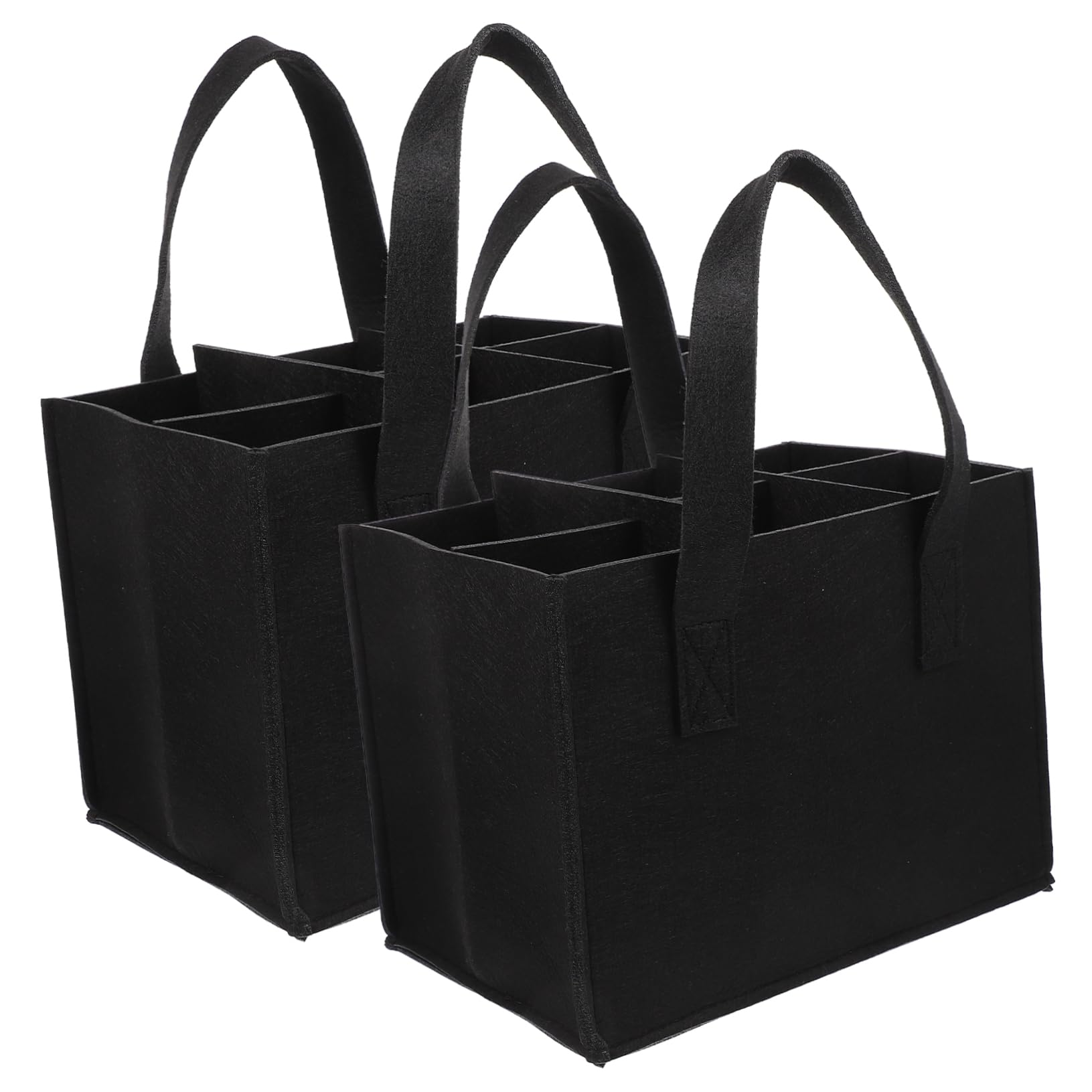 ABOOFAN Flexible Divider Wine Tote Cooler Bag 6 Compartments Felt Storage Tote for Bottles