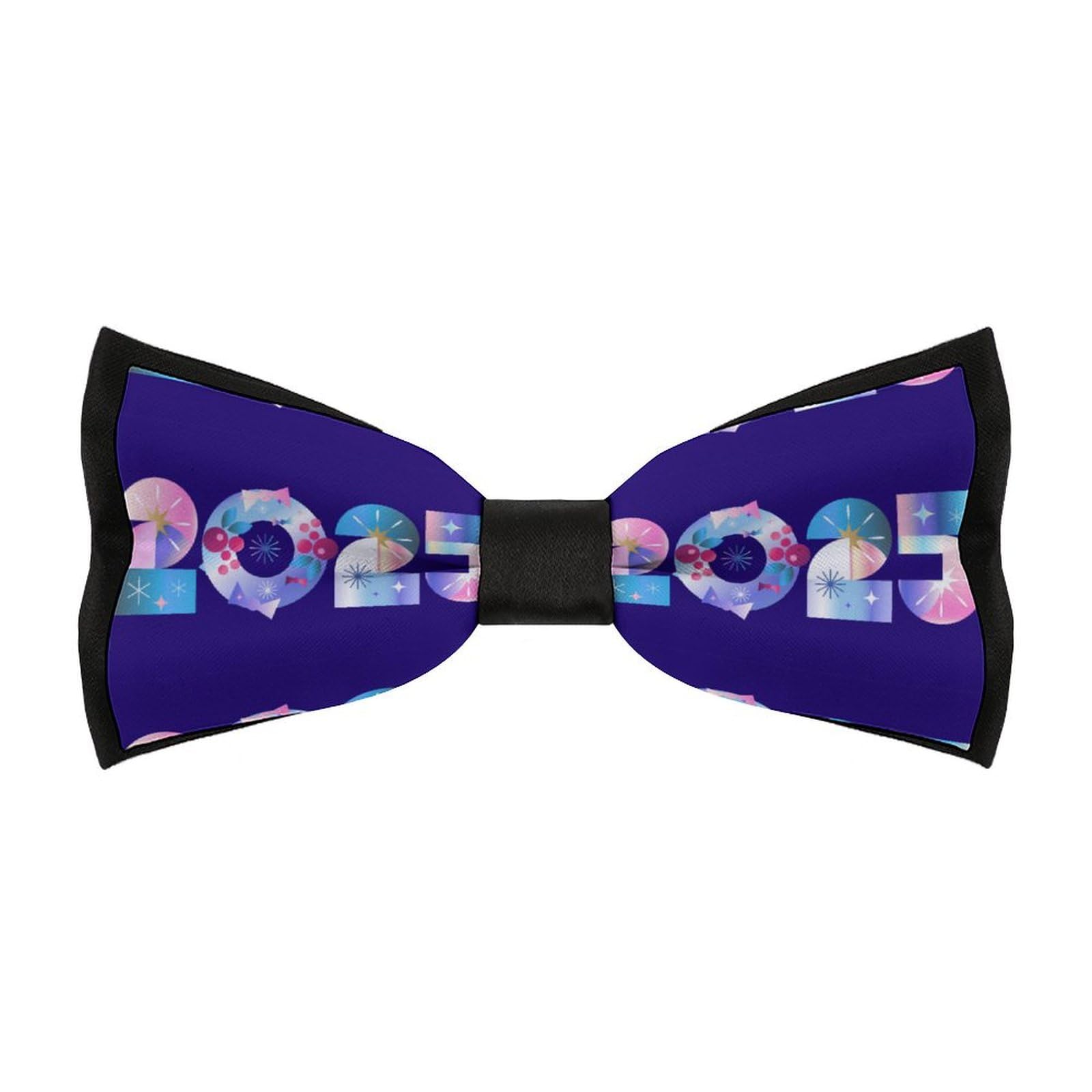 JYYAU Happy New Year 2025 Bow Tie Adjustable Necktie For Men Business Fashion Pre-tied Tie Neckwear Novelty Accessory For Weddings Party Festival