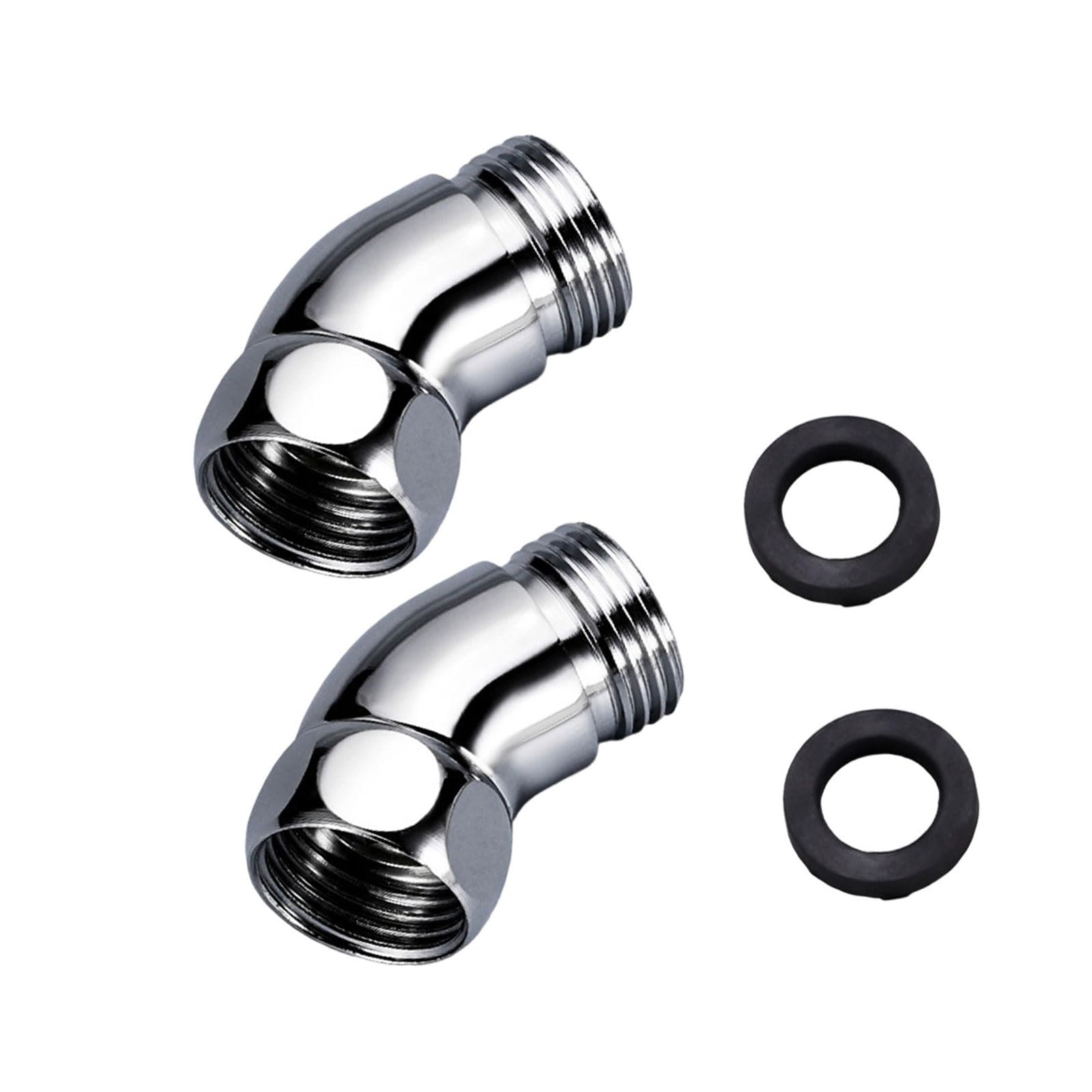 of 2 135 Degree Shower Hose Elbows Showers Angles Adapters for Enhances Sprays Coverage & Leak Steel Shower Elbow Adapter