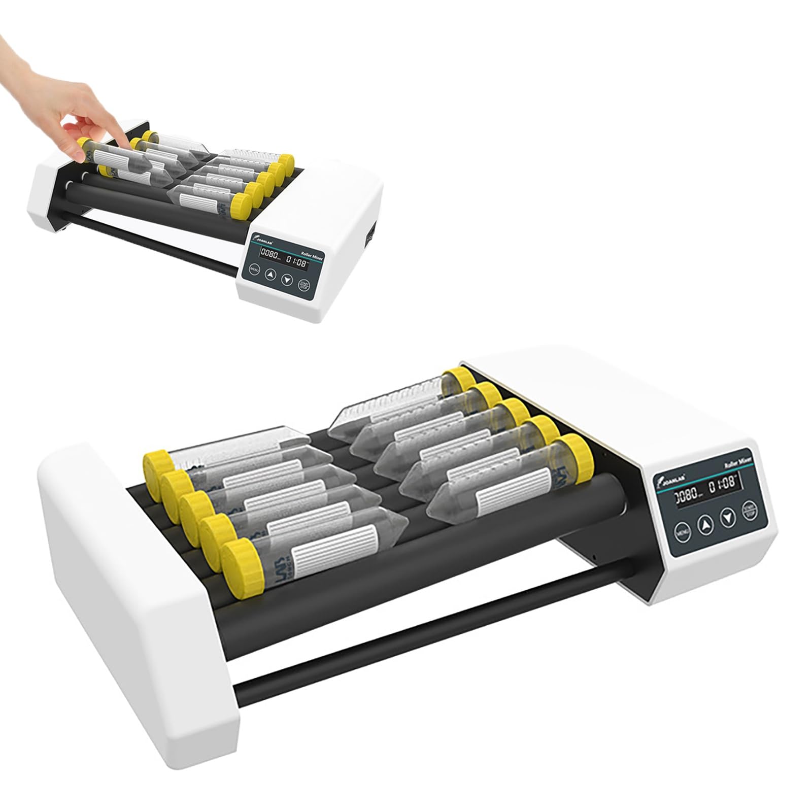 Mezclador digital de rodillos, agitador orbital digital para laboratorio, agitador orbital de laboratorio, ideal para aplicaciones en laboratorios químicos industriales.