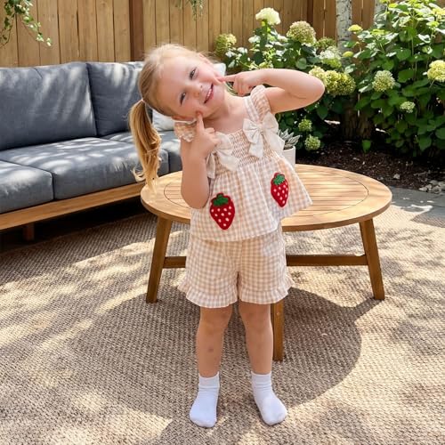 Image of Little Toddler Kids Girl Clothes Set 1-8 Years Summer Outfits Solid Color Tank Tops & Shorts