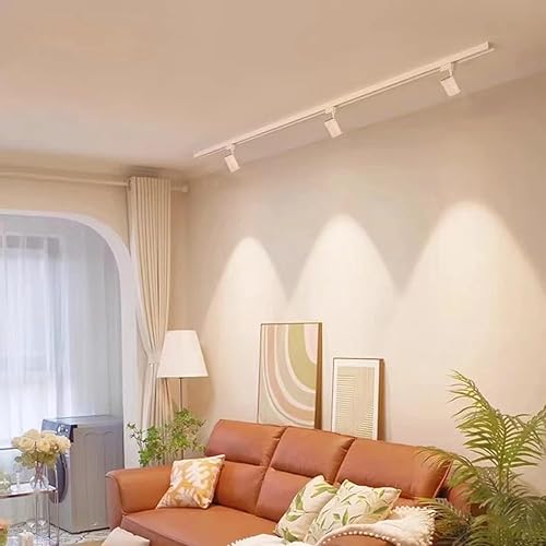 Miniatura 3 de Yuemegou Kit de iluminación de pista de 12 luces, sistema de iluminación LED de 20 W, 3000 K, luz de techo de pista blanca fría con rieles de riel