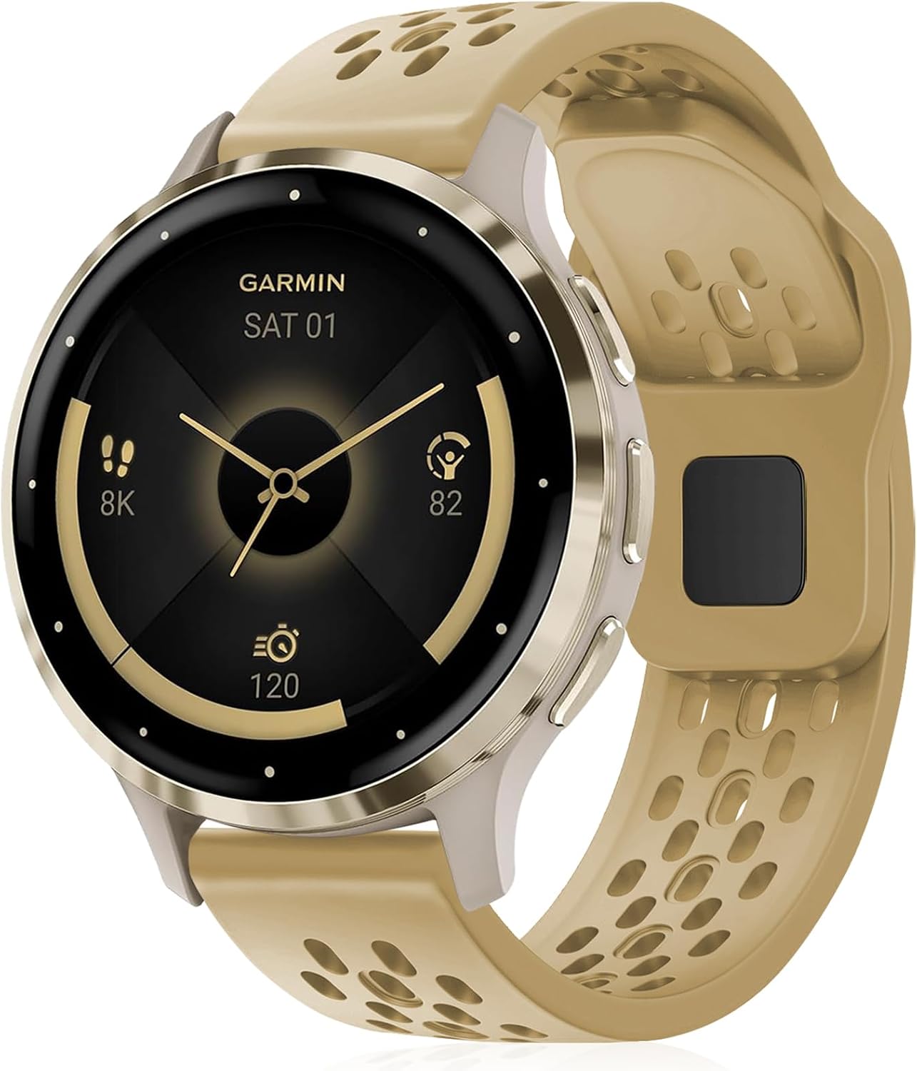 Breathable Bands Compatible with Garmin Venu 3S/Venu 2S/Vivoactive 4S/Vivomove 3S,18mm Silicone Watch Strap Soft Replacement Wristband for Garmin Forerunner 255S/255S Music/265S Women Men