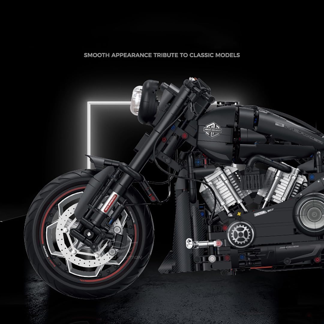 JUCYJULY Kit de Bloc de Construction Moto, 2260 Pièces 1:5 MOC Jeux de Construction Brique Moto Modèle, Maquette de Technic Techniques pour Adultes Enfants Cadeau Jouet