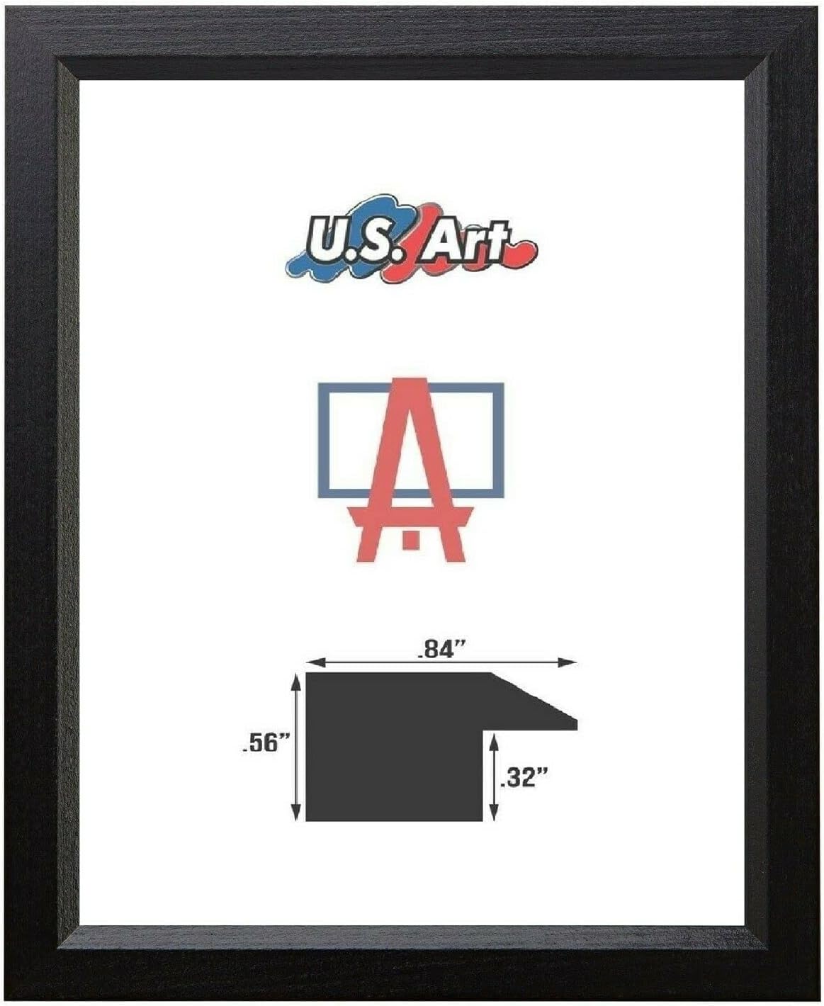 US Art Frame 24x36 Black Thin .84 Inch, Solid Popler Hard Wood Wall Decor Picture Poster Frame