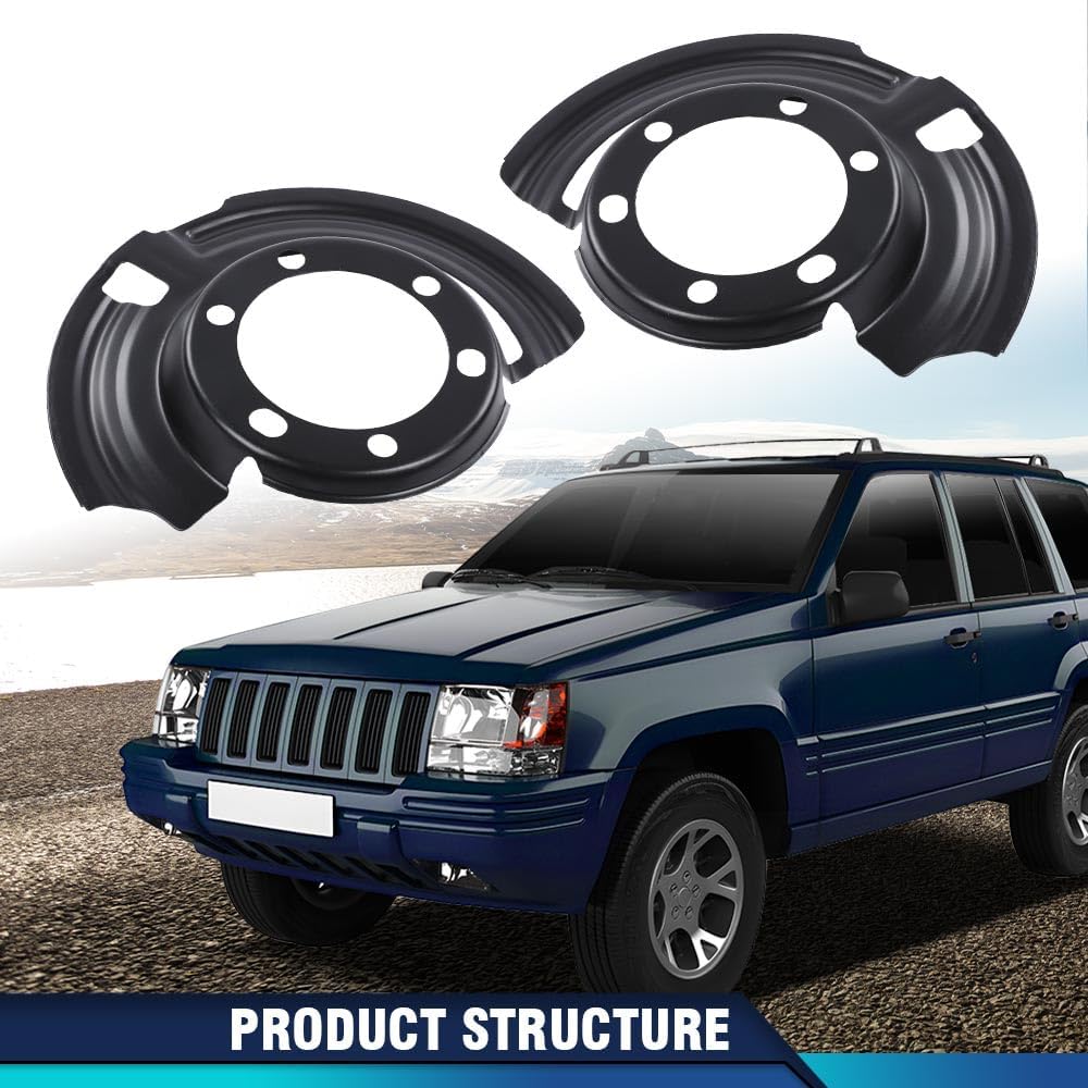 PIT66 Brake Dust Shield Front Left and Right Compatible with Jeep Cherokee XJ 1984-2001/Fit Jeep Wrangler 1987-2006/Fit Jeep Grand Cherokee 1993-1998 52005476, 52005477