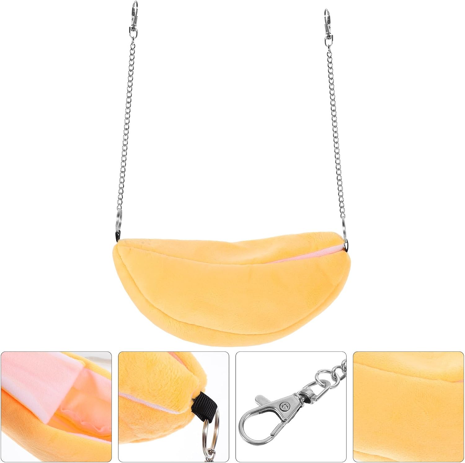 Hamster Hanging Hammock Bed Pet Swing Bed Banana Shape Cotton Nest Warm Small Animal Hammock for Cage Use